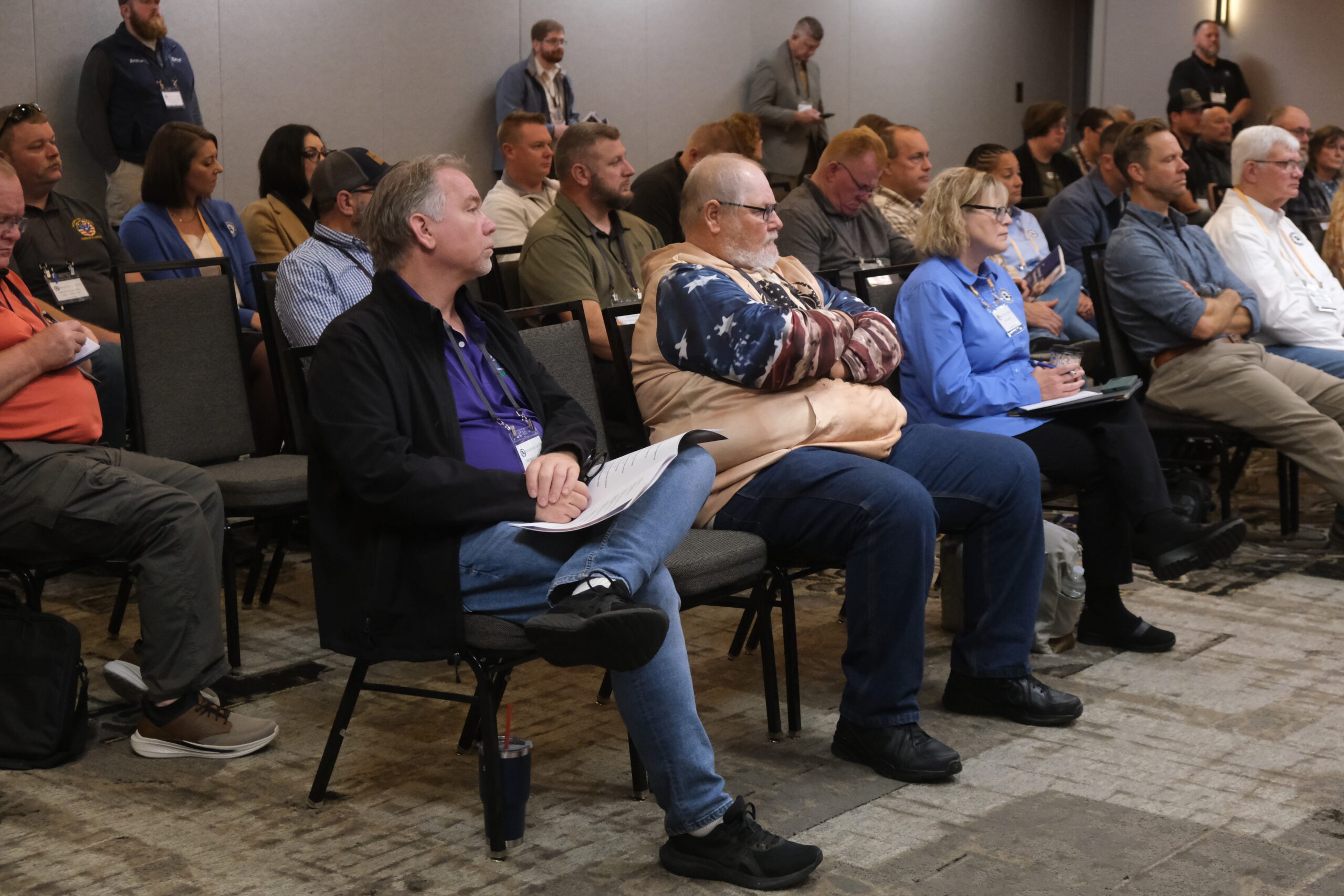 Members sitting in meeting at LAGERS Annual Meeting.