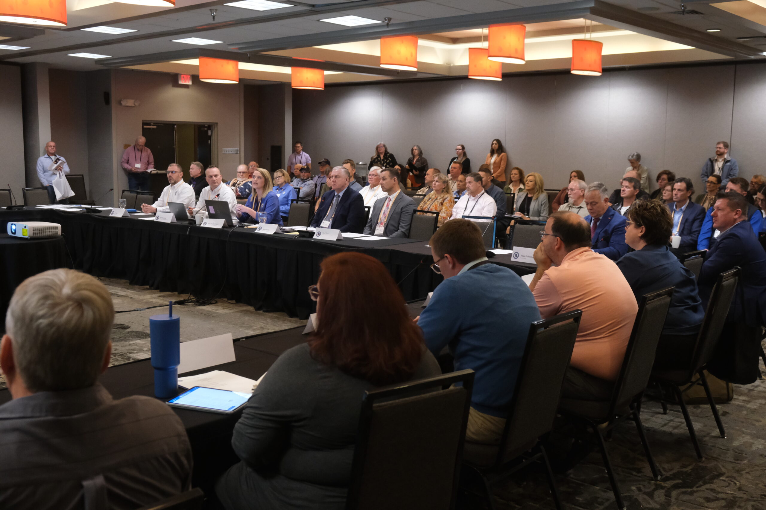 Members sitting in meeting at LAGERS Annual Meeting.