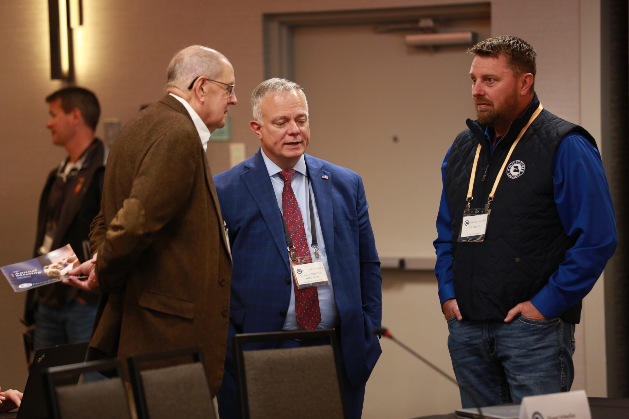 Member standing and talking at LAGERS Annual Meeting.