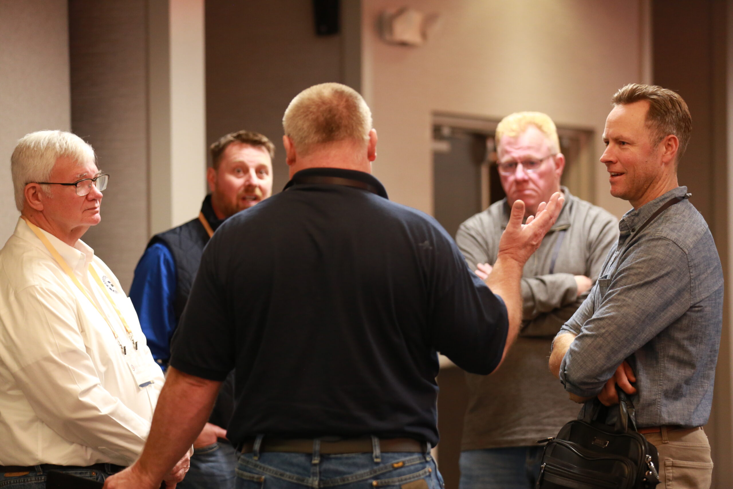 Member standing and talking at LAGERS Annual Meeting.