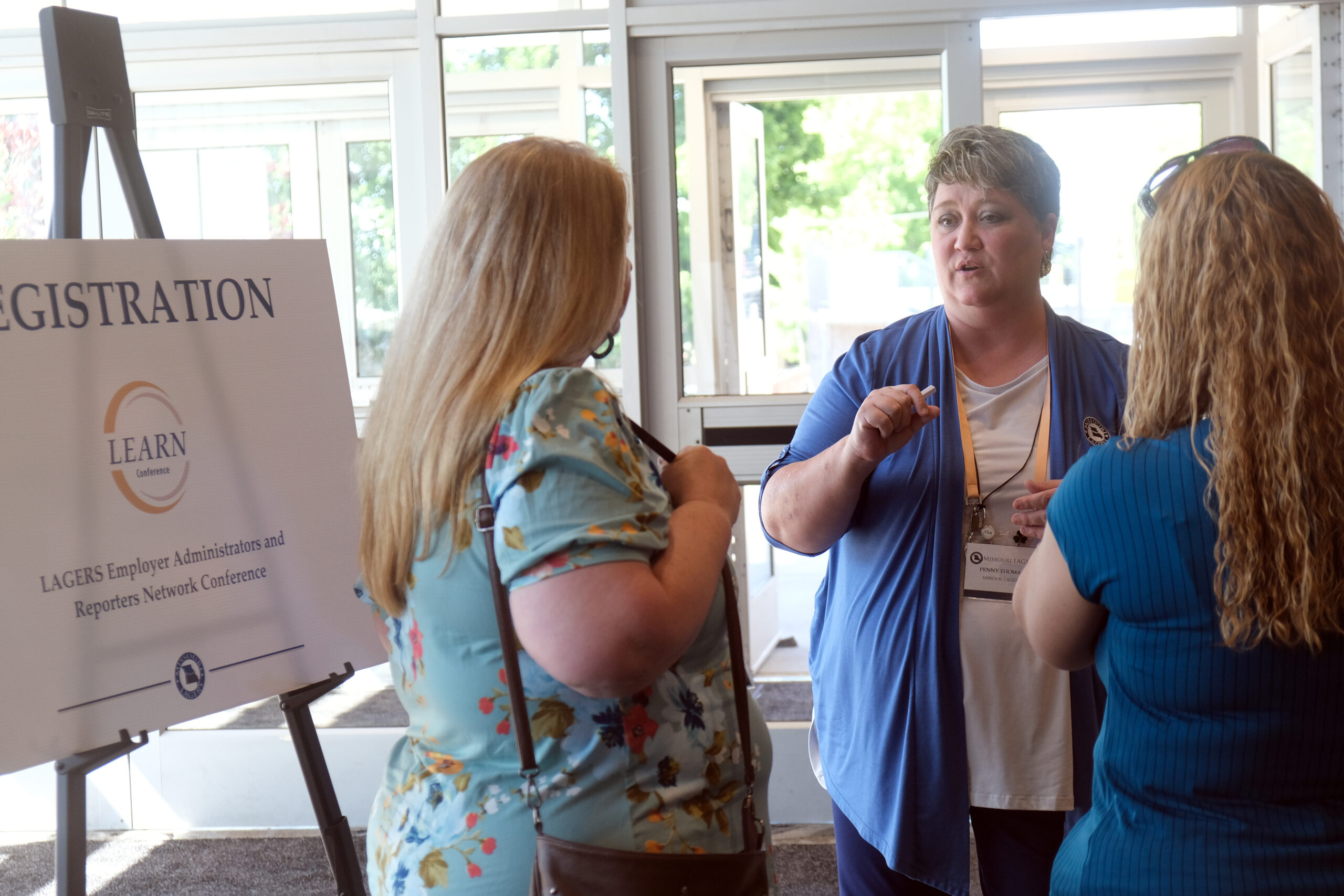 LAGERS staff member Penny Thomas speaks with conference attendees at the annual LEARN Conference held in Springfield, Mo. May 13-14, 2026.