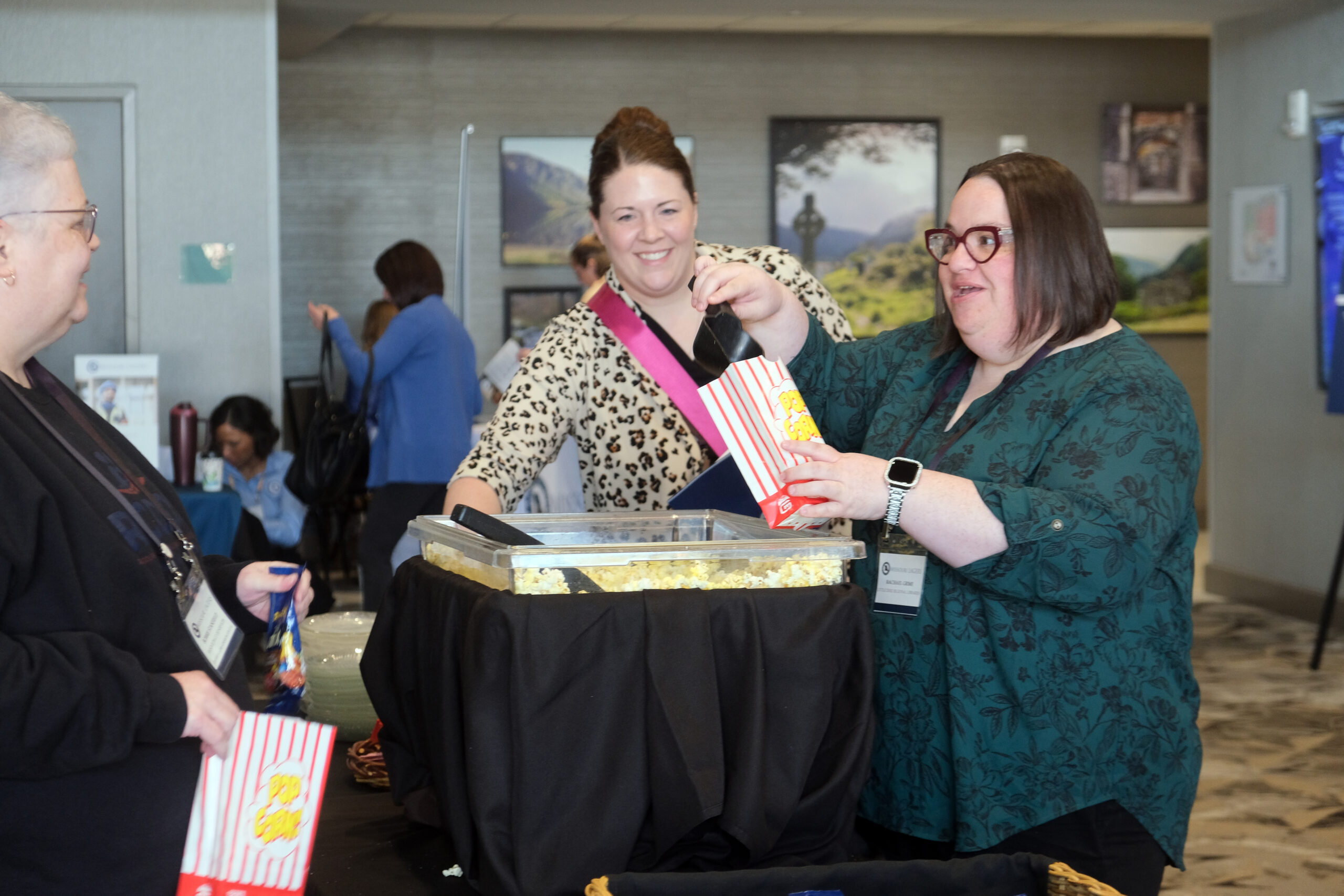 Attendees enjoy a popcorn snack provided at the LEARN Conference held in Springfield, Mo. on May 13-14, 2026.