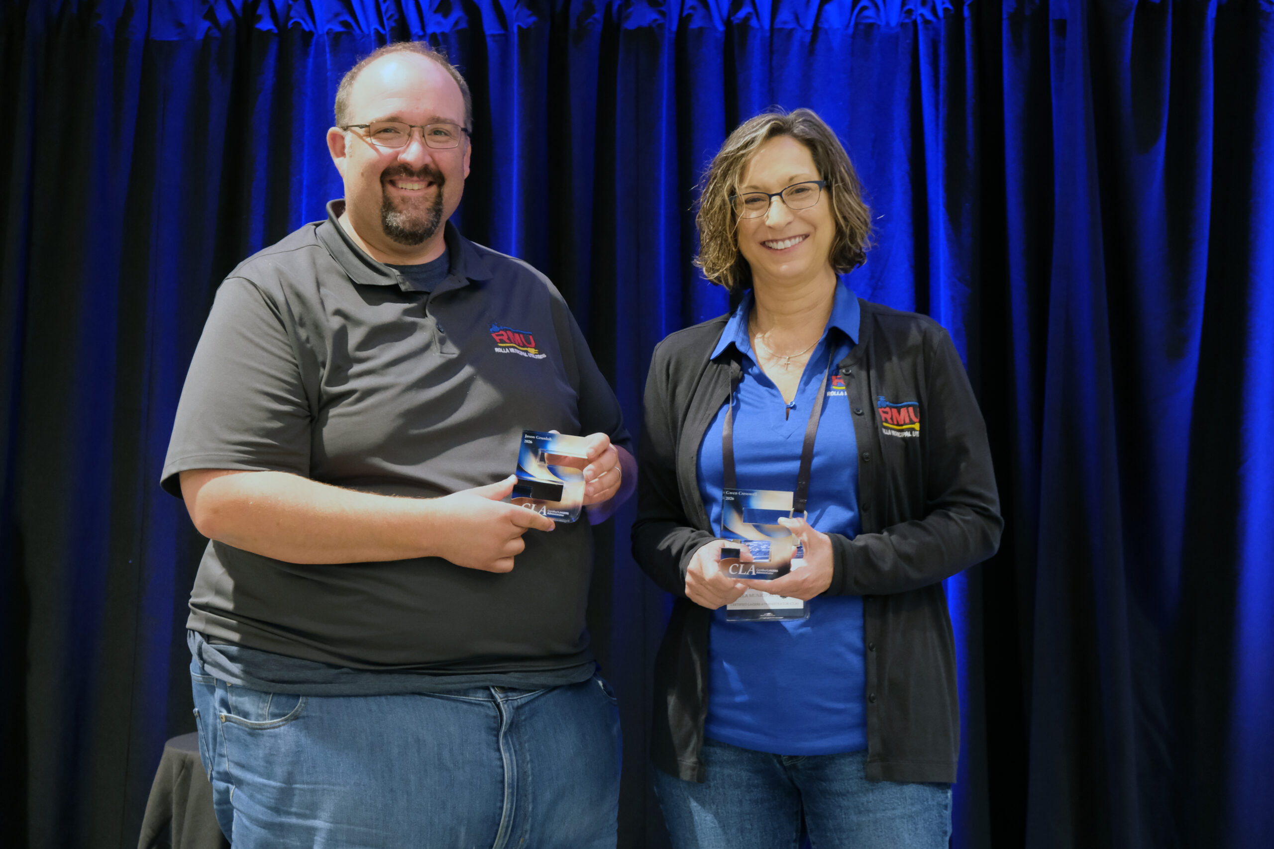 A five-year plaque is awarded to two Certified LAGERS Administrators (CLAs) who have been certified for five years in a row. The award was given at the 2026 LEARN Conference held in Springfield, Mo. May 13-14, 2026. 
