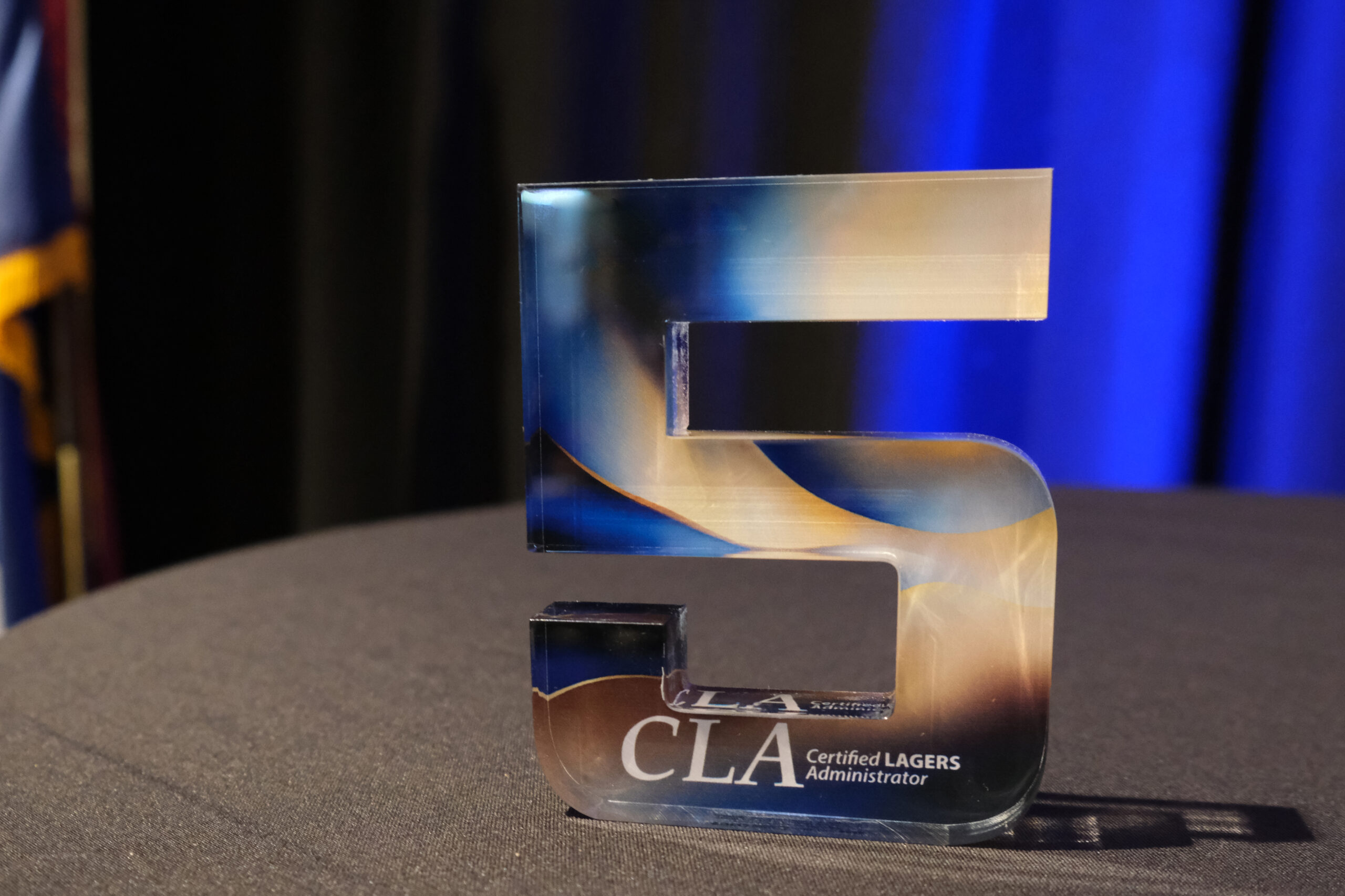 Image of the five-year plaque awarded to Certified LAGERS Administrators (CLAs) who have been certified for five years in a row. The award was given at the 2026 LEARN Conference held in Springfield, Mo. May 13-14, 2026.