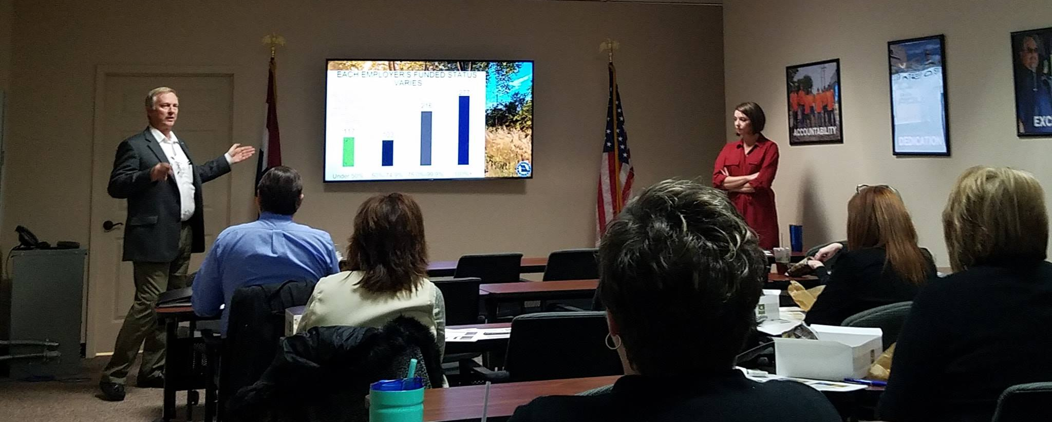 Bob Wilson, Melissa Rackers, LAGERS Employer Rate Meeting