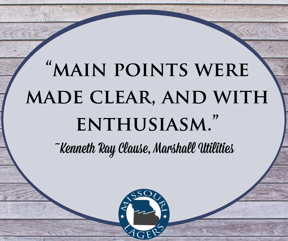 Main Points were made clear, and with Enthusiasm - Kenney Ray Clause, Marshall Utilities