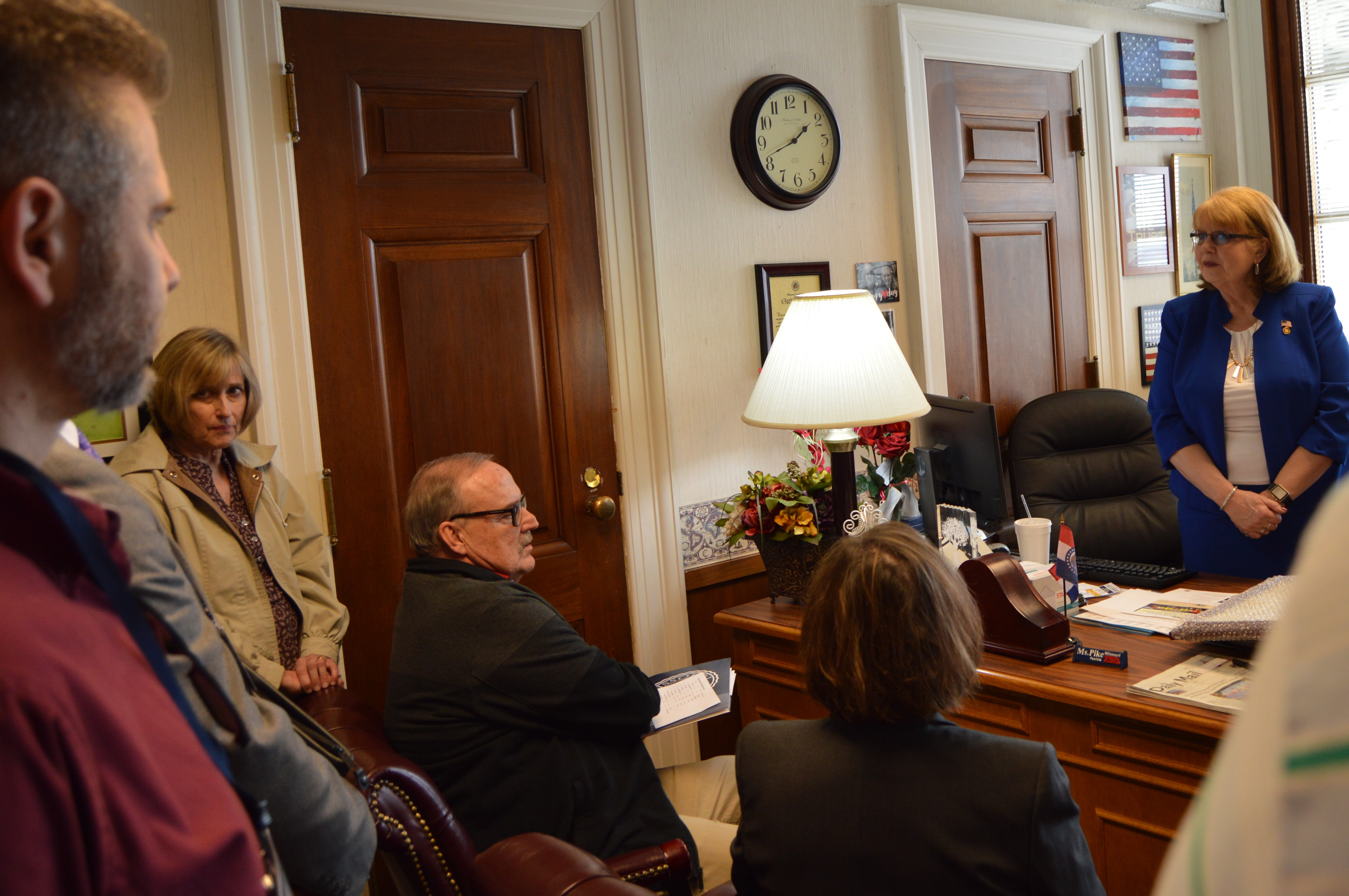 LAGERS members meeting with House Pensions Chairwoman, Representative Pike.