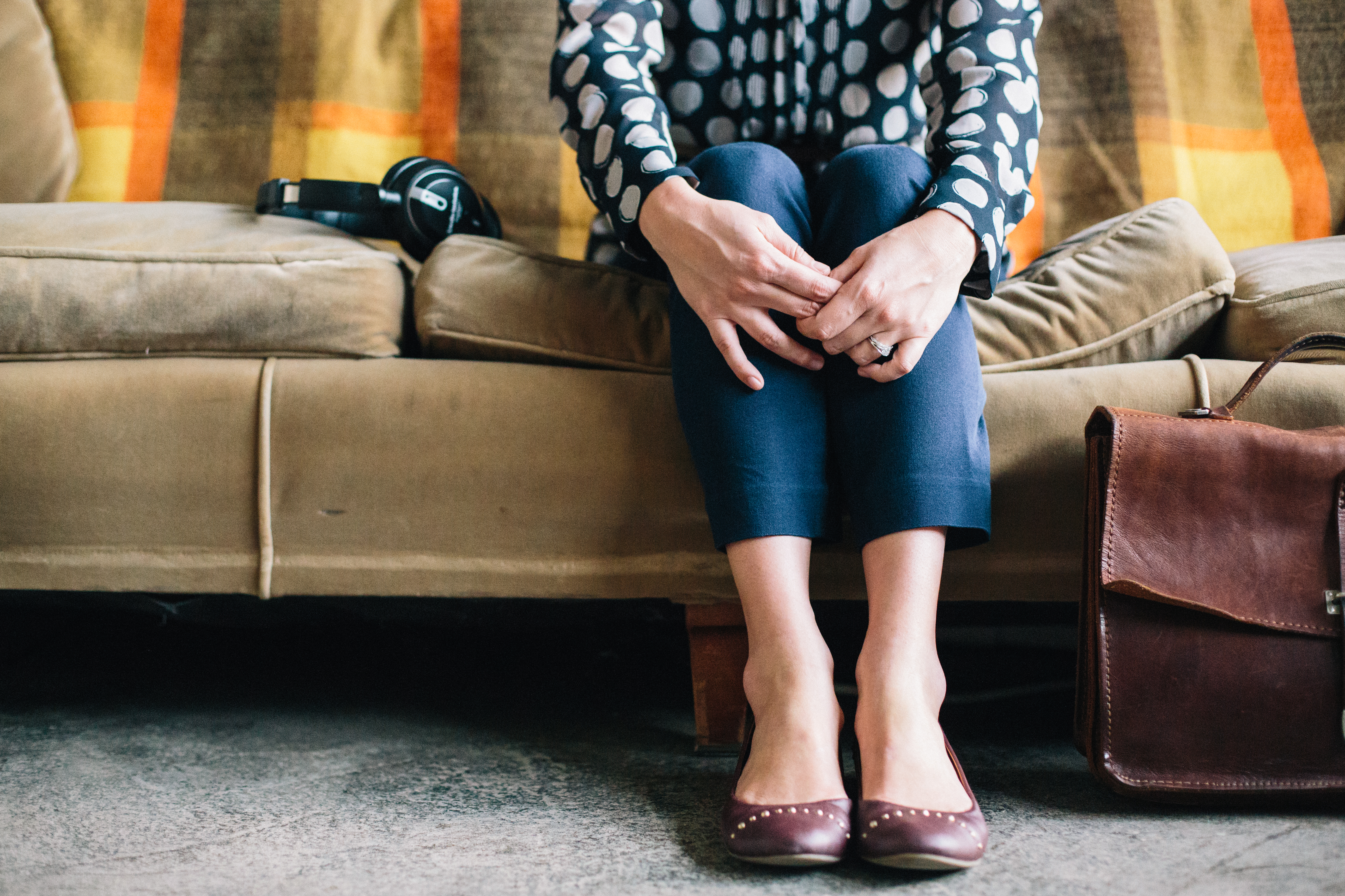 Lady Sitting on Sofa